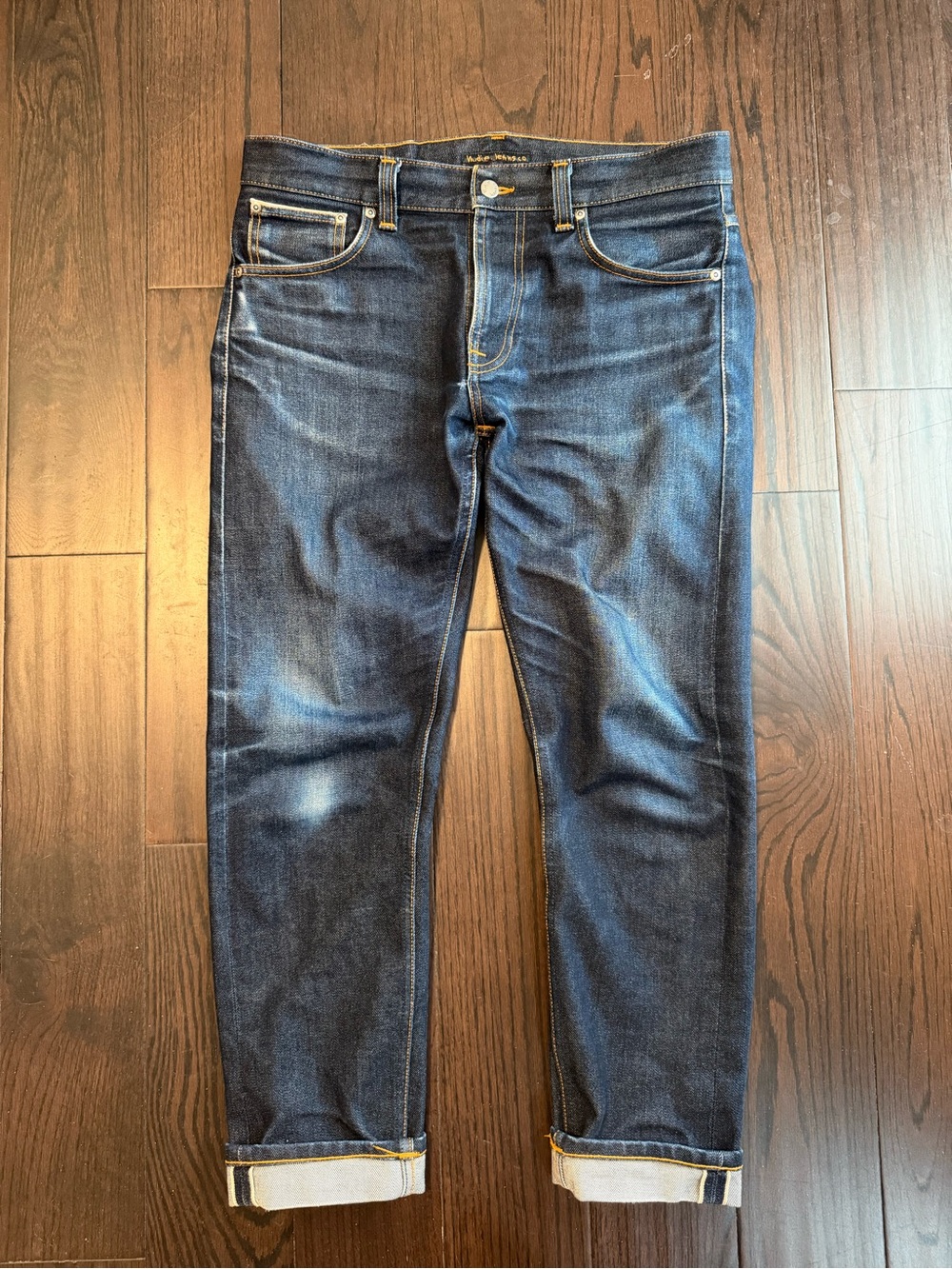 Made in Italy - Nudies Japanese Selvedge designer jeans, all natural fades